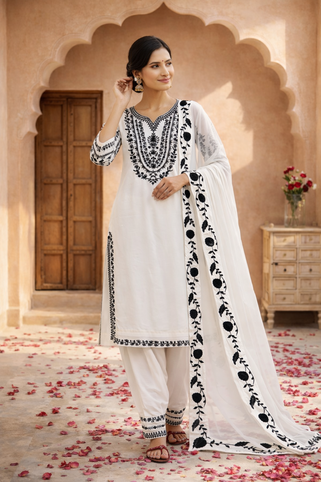 Surkh palazzo suit