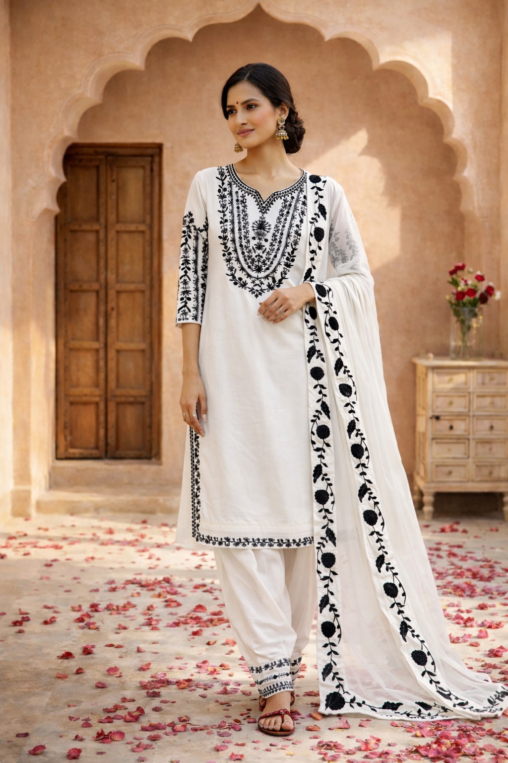 Surkh palazzo suit