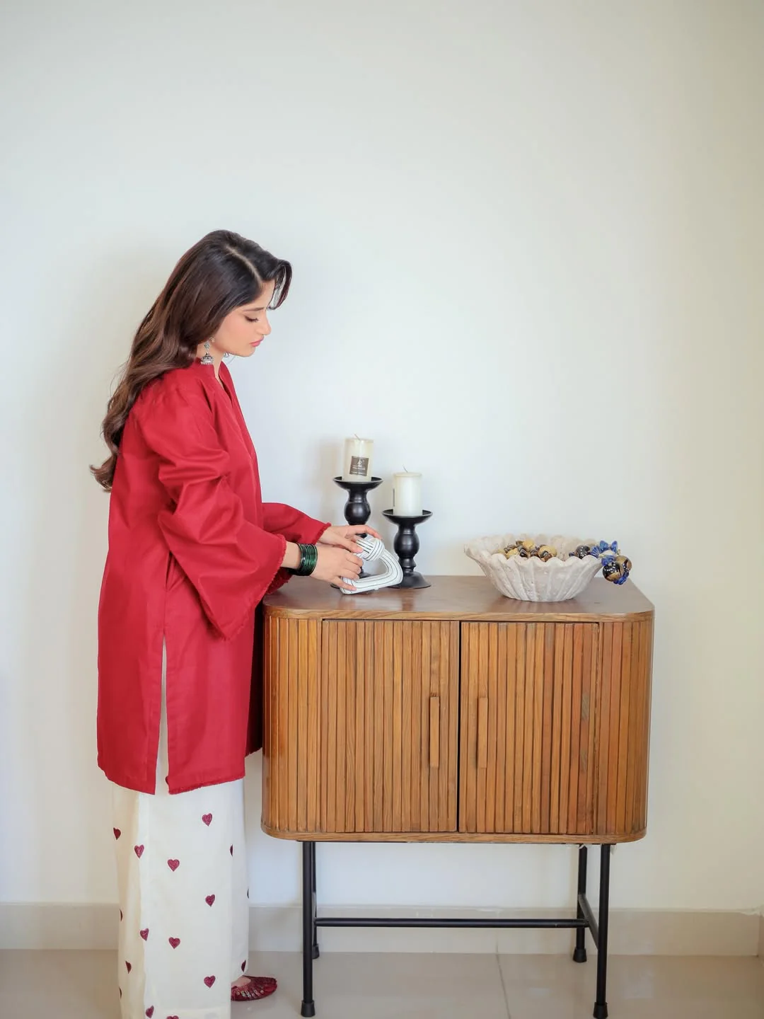Crimson Breeze Straight Kurta Set