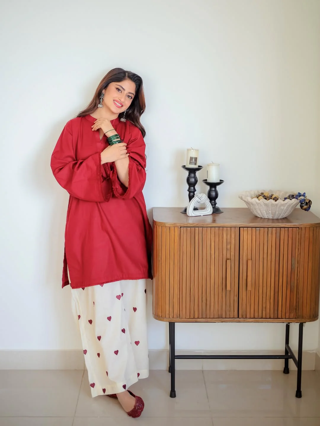 Crimson Breeze Straight Kurta Set