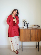 Crimson Breeze Straight Kurta Set