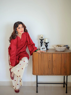 Crimson Breeze Straight Kurta Set