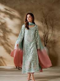 Sage Ombre Straight Kurta Suit Set