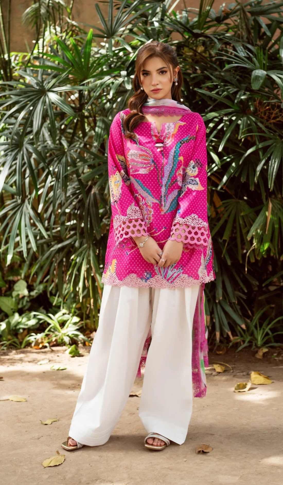Fuchsia Bloom Farsi Salwar Set