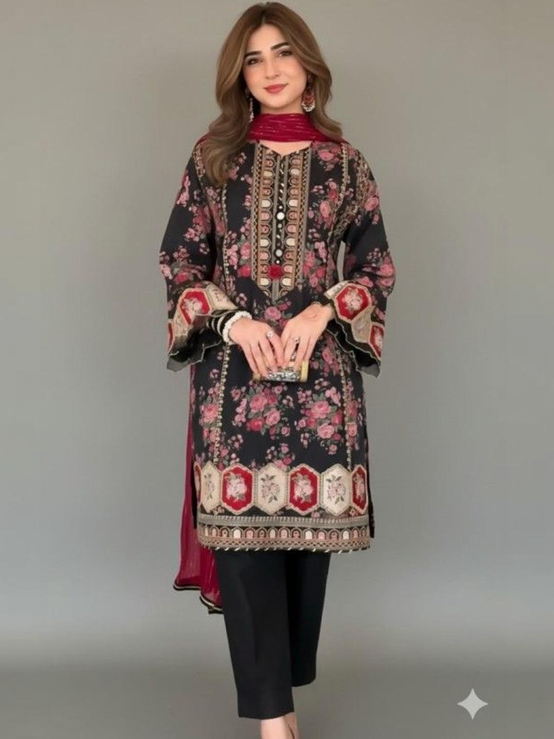 Vintage Velvet Rose Straight Suit