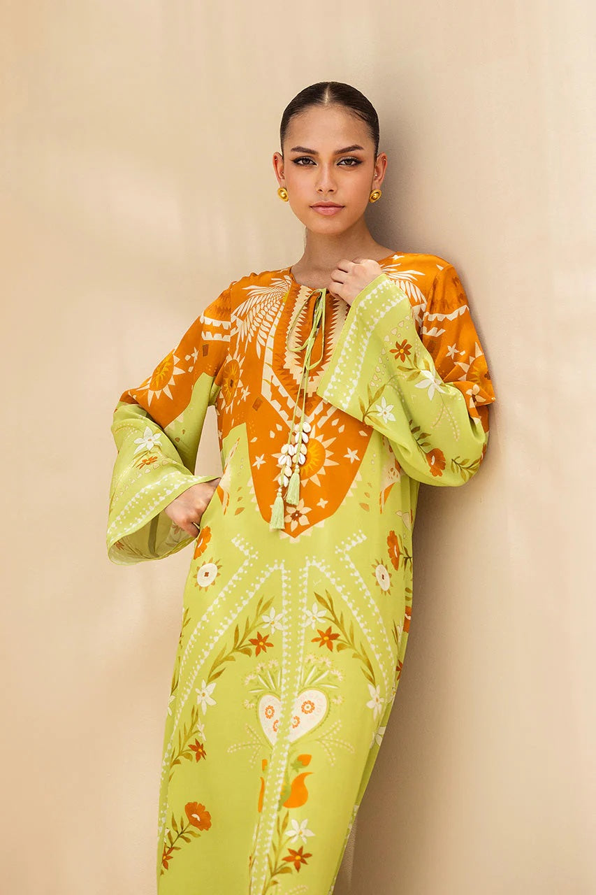 Citrus Sunburst Kaftan Suit Set