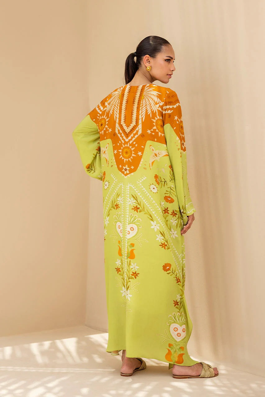 Citrus Sunburst Kaftan Suit Set