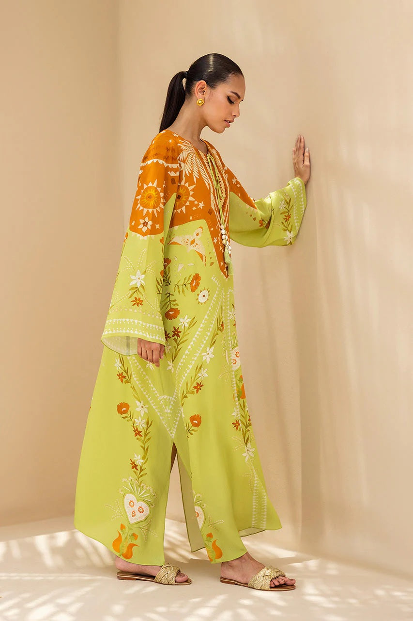 Citrus Sunburst Kaftan Suit Set
