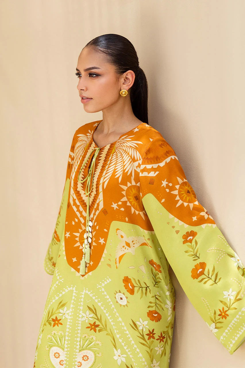 Citrus Sunburst Kaftan Suit Set
