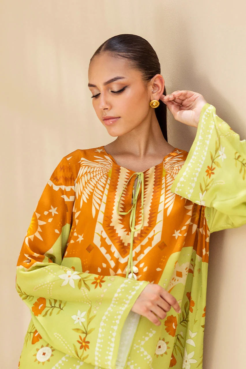 Citrus Sunburst Kaftan Suit Set