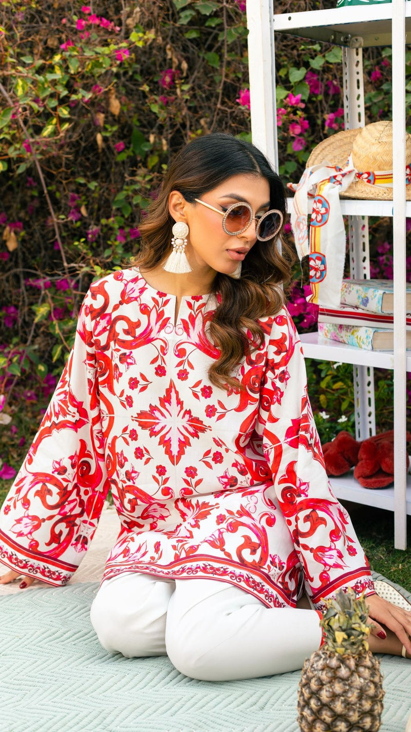 Crimson Arabesque Co-ords Set