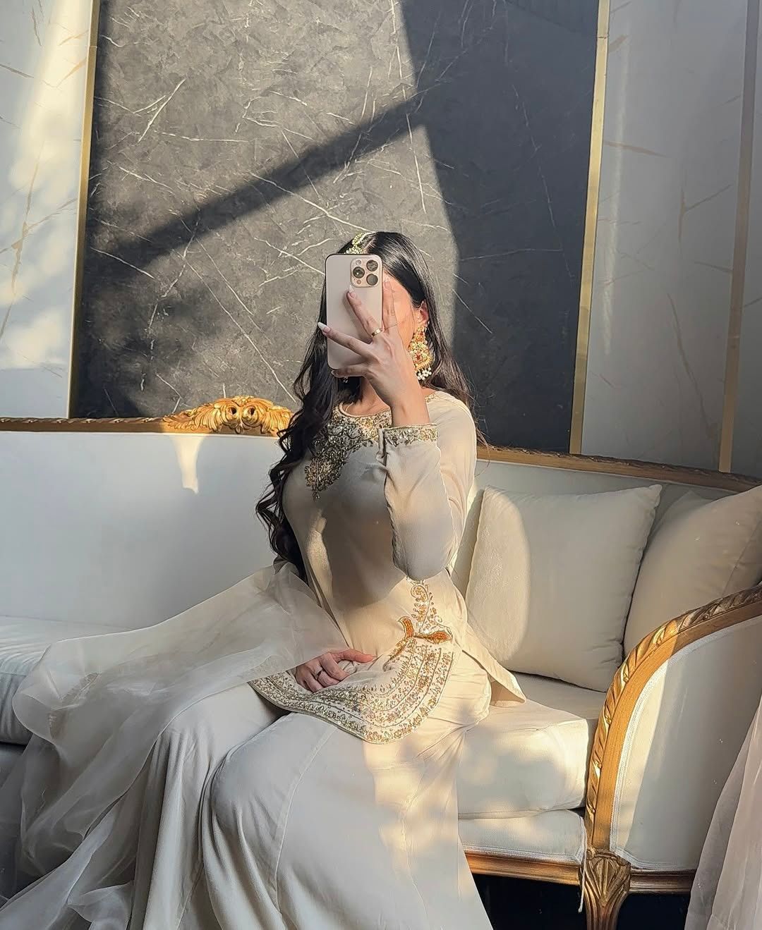 Gold Regal Embroidered Suit Set