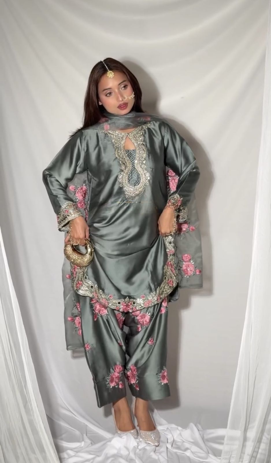Rihanna Thread Embroidered Suit