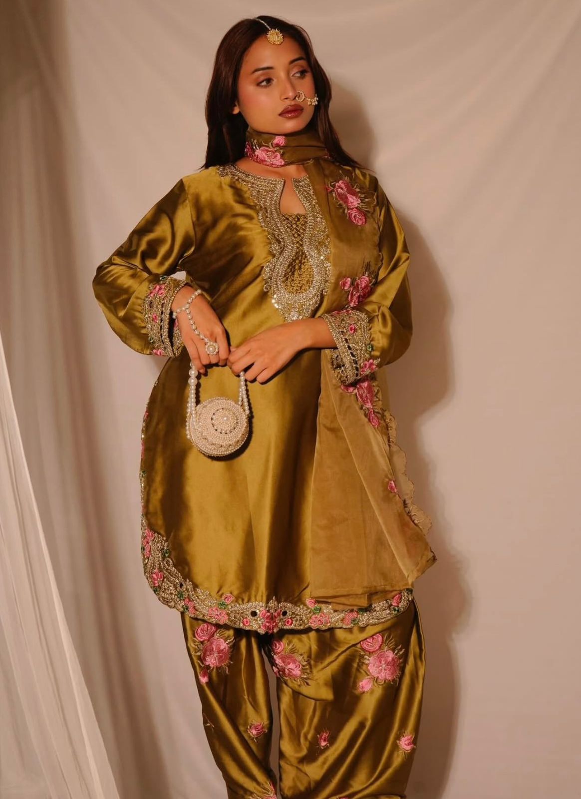 Rihanna Silver Embroidered Suit Set