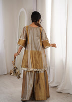 Vani Golden Sharara Set