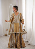 Vani Golden Sharara Set