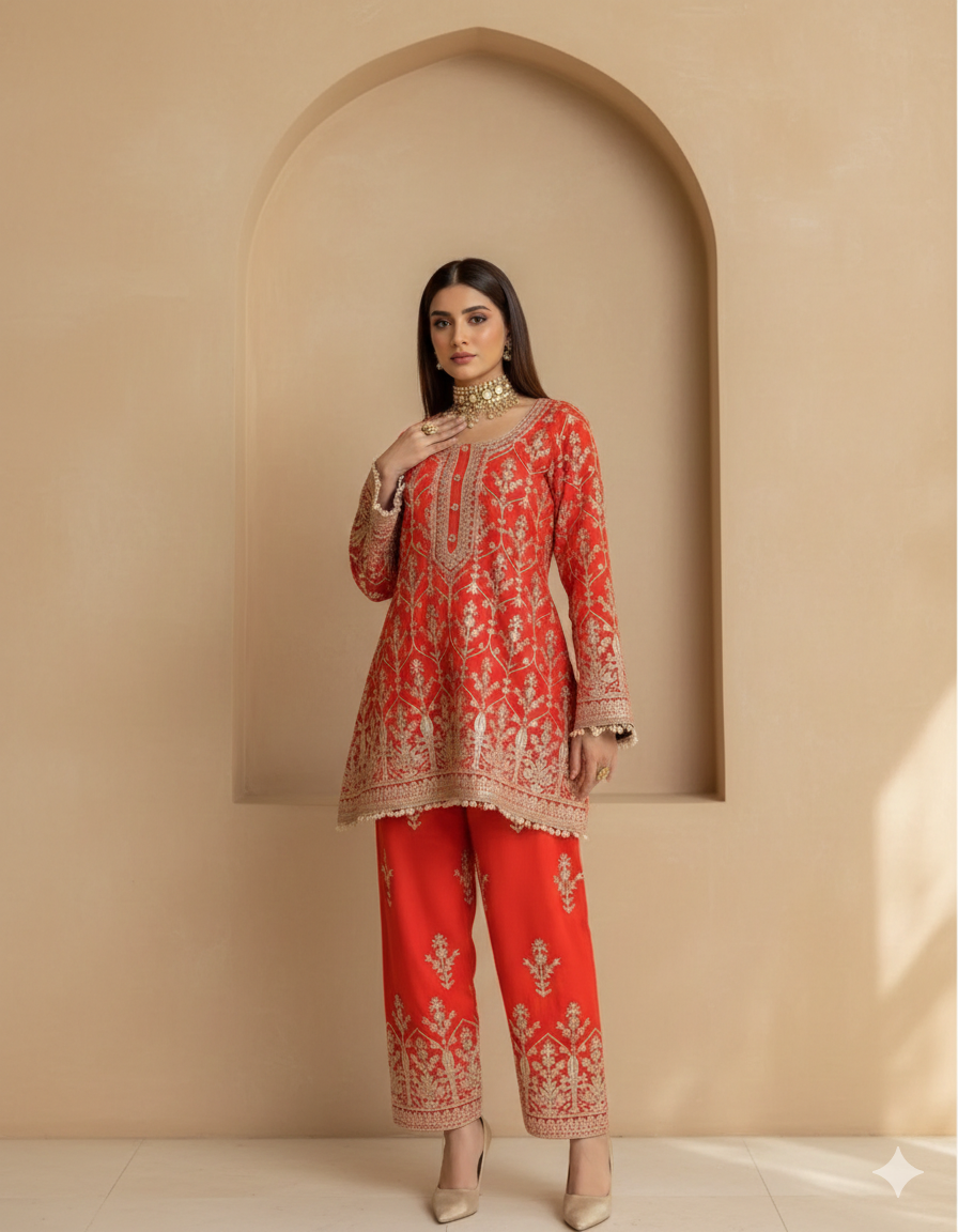 Alia fuschia pink Co-ord Set