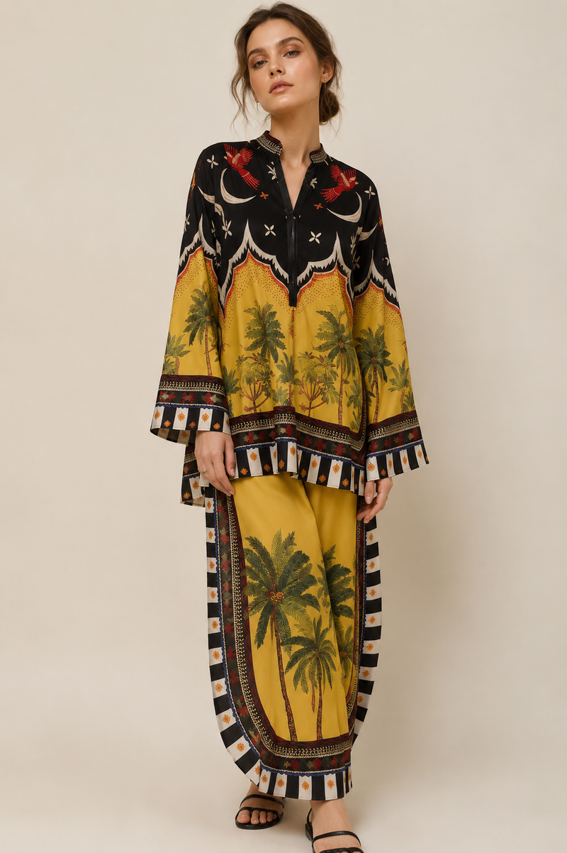 Ranya Mustard Oasis Co-ord Set