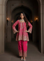 Alia fuschia pink Co-ord Set