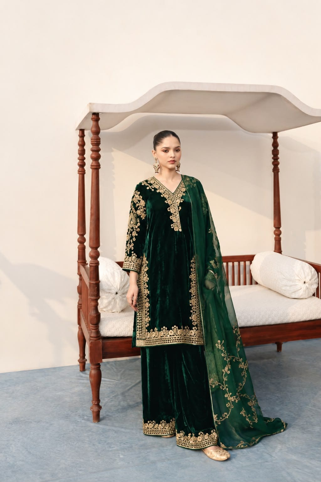 Rubaiyaa Velvet Suit Set