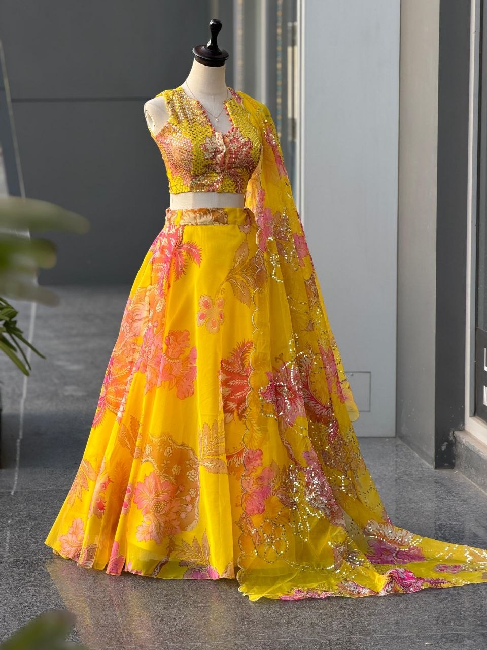 Rubina Mustard lehenga Set
