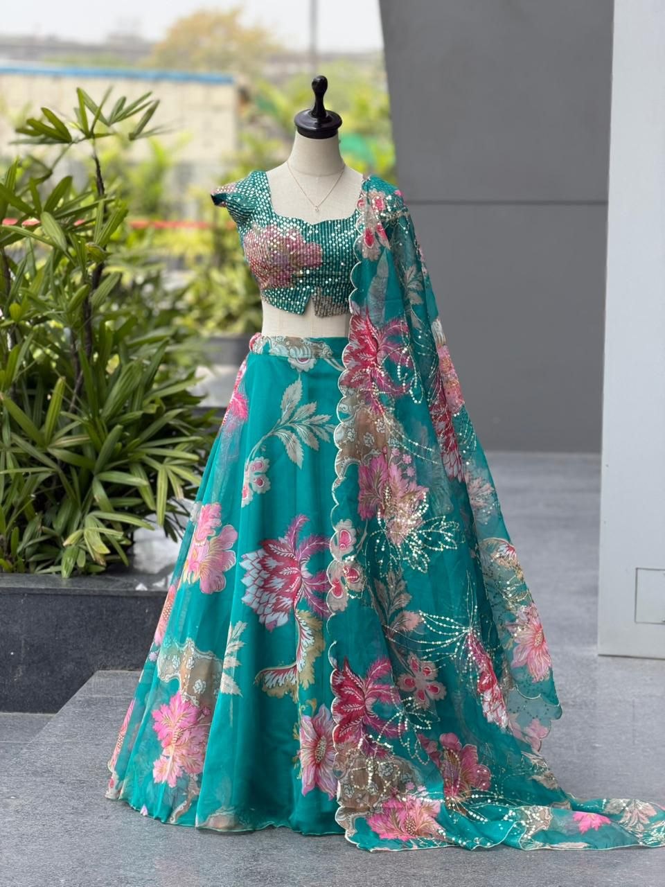 Riva Teal Lehenga Set